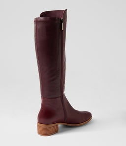 TETLEY BURGUNDY LEATHER STRETCH SMOOTH