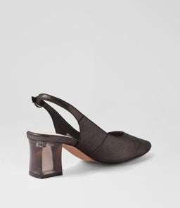 HINNIS BLACK BLACK HEEL SHIMMER LEATHER