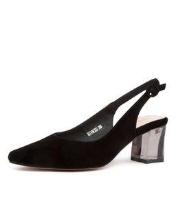 HINNIS BLACK BLACK HEEL SUEDE