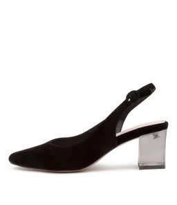 HINNIS BLACK BLACK HEEL SUEDE