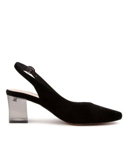 HINNIS BLACK BLACK HEEL SUEDE