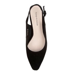 HINNIS BLACK BLACK HEEL SUEDE