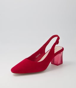 HINNIS RED RED HEEL SUEDE
