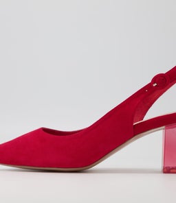 HINNIS RED RED HEEL SUEDE