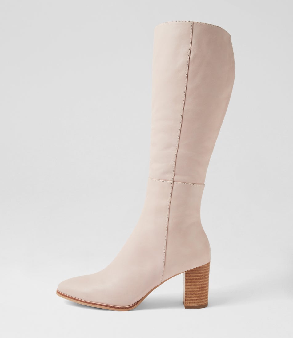 Allouta Nougat Leather Knee High Boots Allouta Nougat Leather Knee High Boots