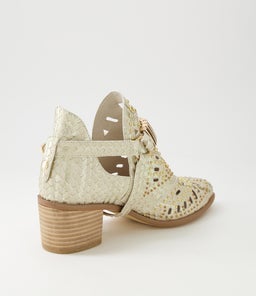 HASPER ALMOND METALLIC CUT LEATHER