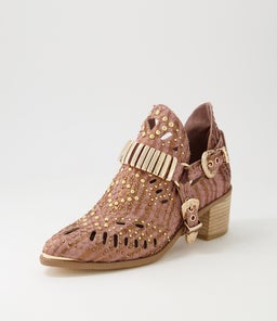 HASPER BLUSH METALLIC CUT LEATHER