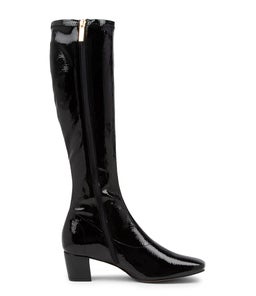 HAYLEYS BLACK STRETCH PATENT PU