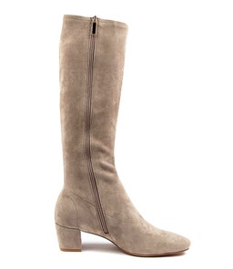 HAYLEYS TAUPE STRETCH MICROSUEDE
