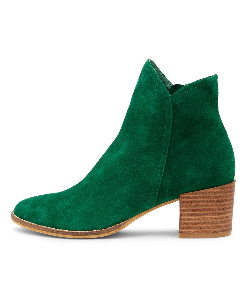 Mockas Dark Emerald Suede Ankle Boots Mockas Dark Emerald Suede Ankle Boots