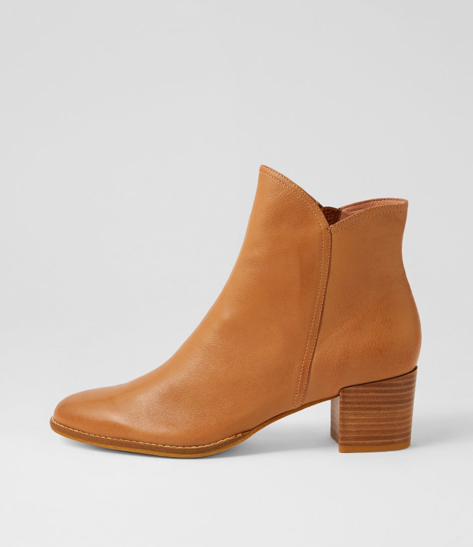 Mockas Dark Tan Leather Ankle Boots