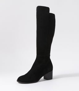 SETLEY BLACK BLACK HEEL SUEDE STRETCH MICROSUEDE