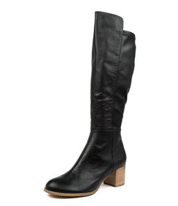 SETLEY BLACK NATURAL HEEL LEATHER STRETCH SMOOTH