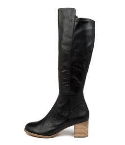 SETLEY BLACK NATURAL HEEL LEATHER STRETCH SMOOTH