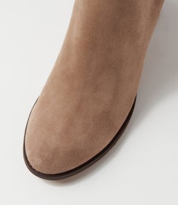 SETLEY TAUPE CHOC HEEL SUEDE STRETCH MICROSUEDE