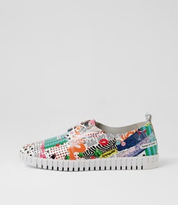 Huston Collage 2 White Patent Leather Sneakers Huston Collage 2 White Patent Leather Sneakers