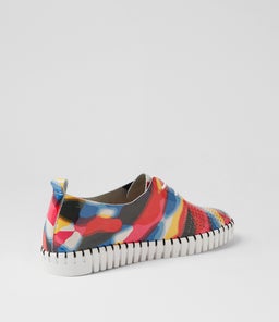 HUSTON BLACK SWIRL WHITE SOLE PATENT LEATHER