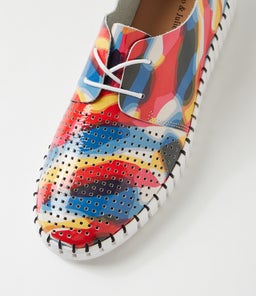 HUSTON BLACK SWIRL WHITE SOLE PATENT LEATHER