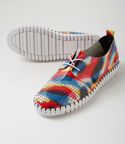 HUSTON BLACK SWIRL WHITE SOLE PATENT LEATHER