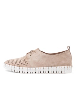 HUSTON TAUPE WHITE SOLE SUEDE