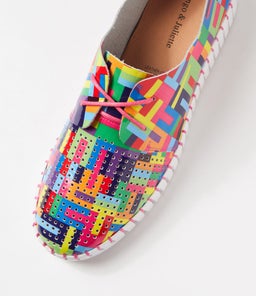 HUSTON PINK STRIPE MULTI PATENT LEATHER