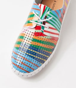 HUSTON WHITE STRIPE MULTI PATENT LEATHER