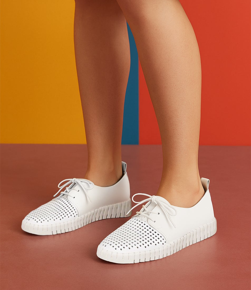 Huston White Leather Sneakers Huston White Leather Sneakers