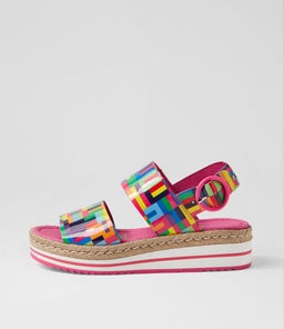 ATHA PINK STRIPE MULTI PATENT LEATHER