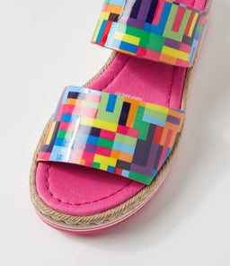 ATHA PINK STRIPE MULTI PATENT LEATHER
