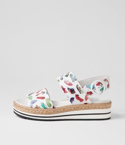 ATHA WHITE SHOE PRINT LEATHER