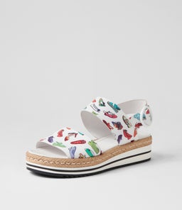 ATHA WHITE SHOE PRINT LEATHER