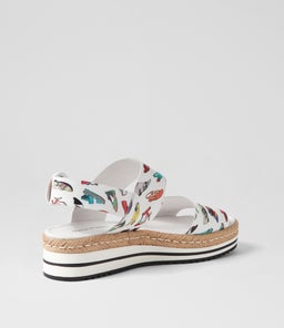 ATHA WHITE SHOE PRINT LEATHER