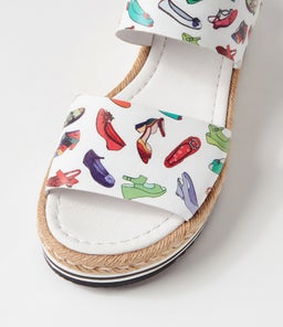 ATHA WHITE SHOE PRINT LEATHER