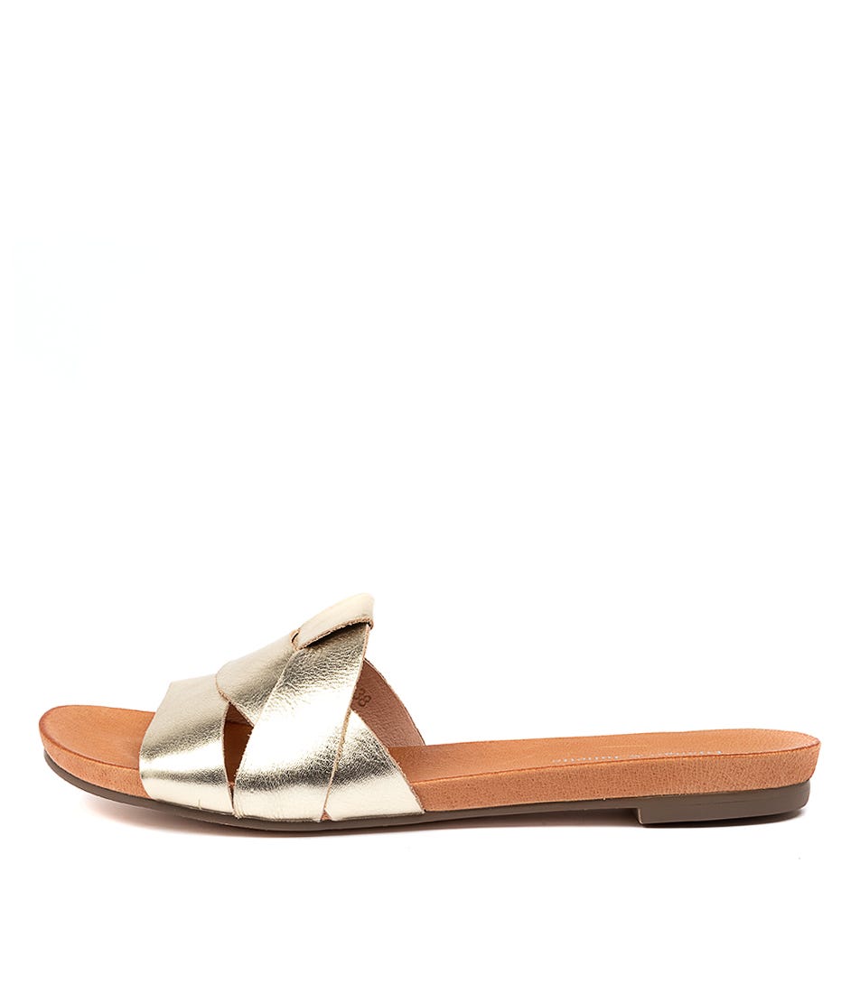Buy Django & Juliette Just Pale Gold Flat Sandals online with free shipping
