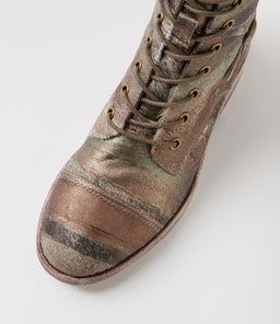 MEKHI KHAKI&BRONZE METALLIC PONY