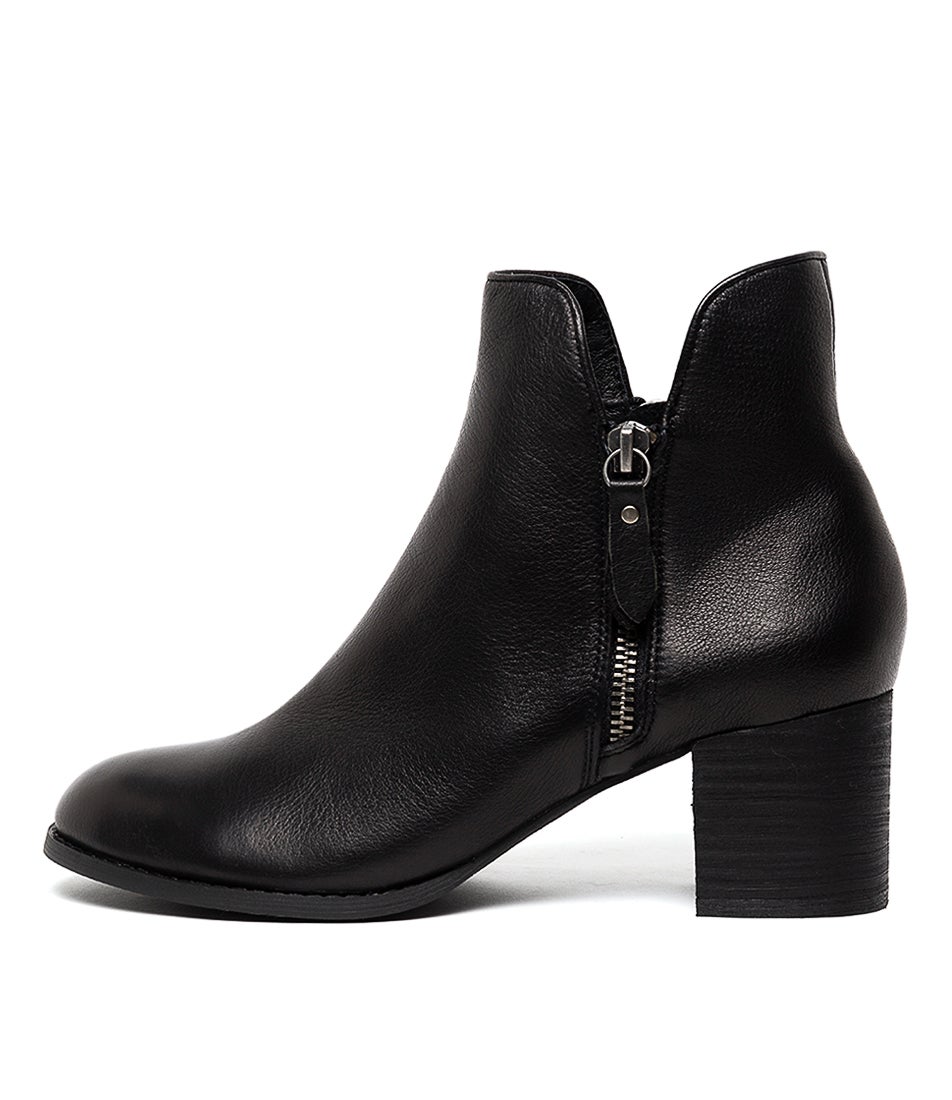 Shiannely Black Black Heel Leather