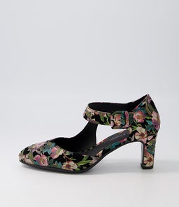 TRINITIES BLACK FLORAL SUEDE