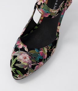 TRINITIES BLACK FLORAL SUEDE