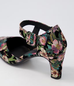 TRINITIES BLACK FLORAL SUEDE