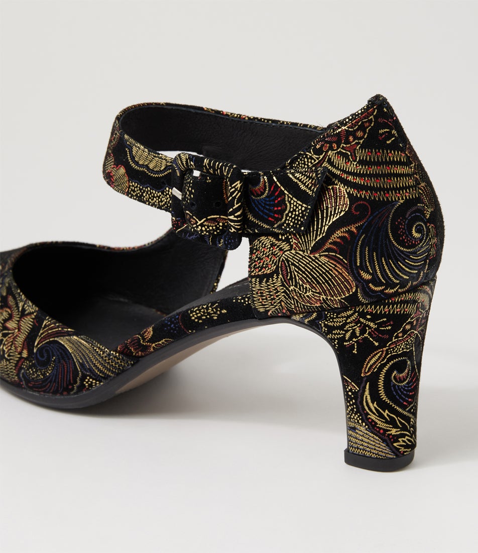 Trinities-Black Regal Print-Suede