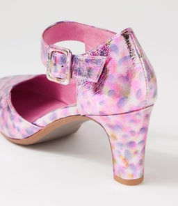 TRINITIES PINK METALLIC MULTI LEATHER