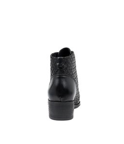 VIRGIE BLACK BLACK LEATHER WEAVE