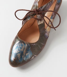 EWING DJ BLUE METAL FLORAL LEATHER