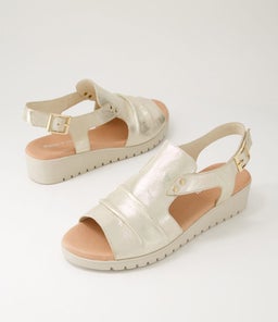 MADIS DJ PALE GOLD ALMOND SOLE SCRATCH LEATHER