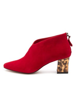HELENE DJ RED LEOPARD HEEL SUEDE