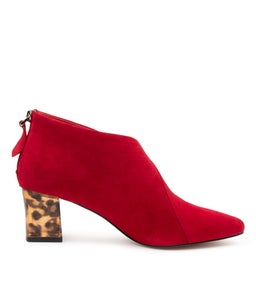 HELENE DJ RED LEOPARD HEEL SUEDE