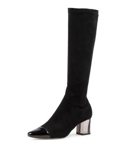 HARRIS DJ BLACK BLACK HEEL PATENT MICROSUEDE