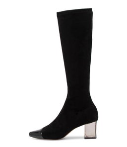 HARRIS DJ BLACK BLACK HEEL PATENT MICROSUEDE