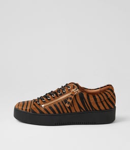 Laila Tan Black Tiger Pony Sneakers Laila Tan Black Tiger Pony Sneakers