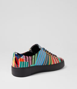 LAILA DJ BLACK STRIPE MULTI PATENT LEATHER